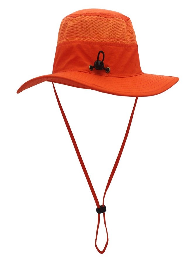 Ducclucc Mens Sun Hat Fishing Hats with UV Protection Wide Brim Boonie Hat for Men Women Beach Safari Gardening (Orange) - Image 4